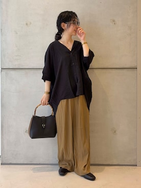 「URBAN RESEARCH DOORS（アーバンリサーチドアーズ）の『UVカット/接触冷感/吸水速乾』ドライタッチリラックスパンツ（その他パンツ）」を使った、西野きよさん（レディース・152cm）の夏コーディネート