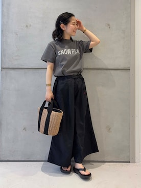 「Gramicci（グラミチ）のアイテム」を使った、今日の西野さん（レディース・152cm）の春コーディネート