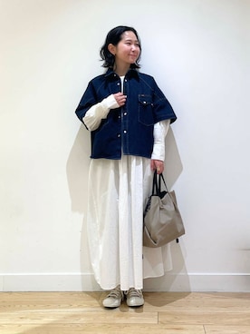 「アイテム（ワンピース、ホワイト系）」を使った、今日の西野さん（レディース・152cm）の冬コーディネート