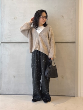 「アイテム（アクセサリー）」を使った、西野きよさん（レディース・152cm）の秋コーディネート