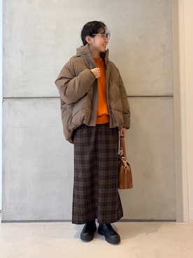 「アイテム（ハンドバッグ）」を使った、西野きよさん（レディース・152cm）の秋コーディネート