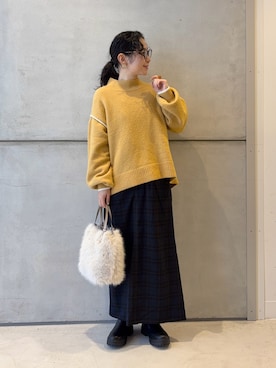 「SMELLY（スメリー）のアイテム」を使った、西野きよさん（レディース・152cm）の冬コーディネート