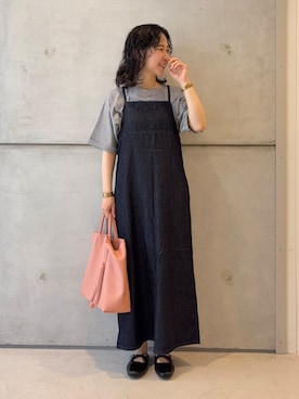 「URBAN RESEARCH DOORS（アーバンリサーチドアーズ）のスクエアトゥリボンミュール（サンダル）」を使った、西野きよさん（レディース・152cm）の夏コーディネート