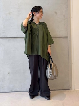 「アイテム（ヘアゴム）」を使った、西野きよさん（レディース・152cm）の夏コーディネート
