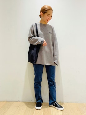 「シンフルコーデ」｜「アイテム（スリッポン）」を使った、今日の西野さん（レディース・152cm）の秋コーディネート