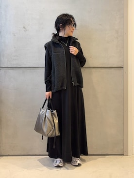 「アイテム（アクセサリー）」を使った、西野きよさん（レディース・152cm）の秋コーディネート