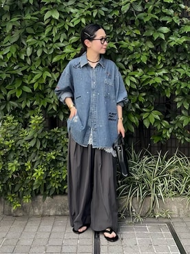 「URBAN RESEARCH（アーバンリサーチ）のff by decor urban research　Onyx6 choker（ネックレス、ブラック系）」を使った、西野きよさん（レディース・152cm）の夏コーディネート