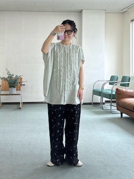 「リネン」｜西野きよさん（レディース・152cm）の春コーディネート