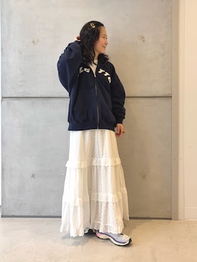 「アイテム（スカート）」を使った、西野きよさん（レディース・152cm・30代）の秋コーディネート
