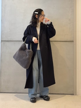 「アイテム（バレッタ/ヘアクリップ）」を使った、西野きよさん（レディース・152cm）の秋コーディネート