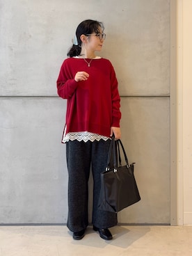 「アイテム（バレッタ/ヘアクリップ）」を使った、西野きよさん（レディース・152cm）の冬コーディネート