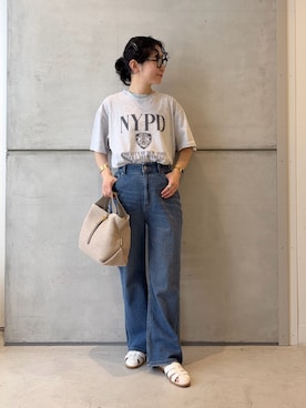 「URBAN RESEARCH DOORS（アーバンリサーチドアーズ）のグルカサンダル（サンダル、ホワイト系）」を使った、西野きよさん（レディース・152cm）の春コーディネート