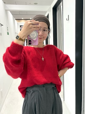 「アイテム（ヘアバンド）」を使った、西野きよさん（レディース・152cm）の秋コーディネート