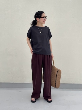 「RODE SKO（ロデスコ）のアイテム」を使った、西野きよさん（レディース・152cm）の夏コーディネート