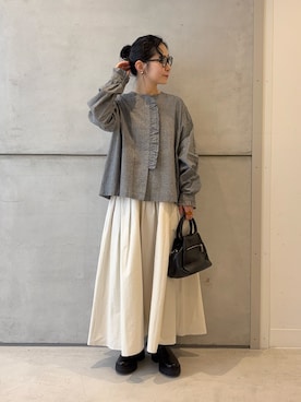 「かぐれ（カグレ）のアイテム」を使った、西野きよさん（レディース・152cm）の冬コーディネート