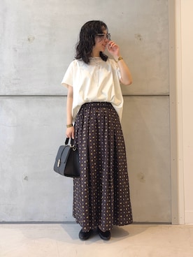 「アイテム（スカート）」を使った、西野きよさん（レディース・152cm・30代）の夏コーディネート