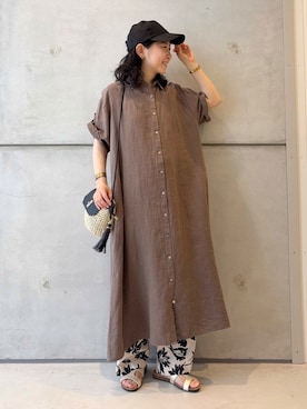 「柄物」｜「アイテム（ワンピース/ドレス）」を使った、今日の西野さん（レディース・152cm）の夏コーディネート