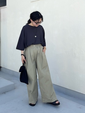 「URBAN RESEARCH DOORS(アーバンリサーチドアーズ)のアイテム(サンダル)」を使った、西野きよさん(レディース・152cm)の夏コーディネート