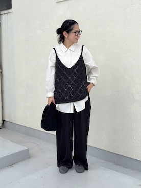 「URBAN RESEARCH（アーバンリサーチ）のdecor『デコール』　SET WAVE HEADBAND（カチューシャ、ブラック系）」を使った、西野きよさん（レディース・152cm）の秋コーディネート