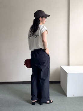 「ウェーブ×カジュアル」｜西野きよさん（レディース・152cm）の夏コーディネート