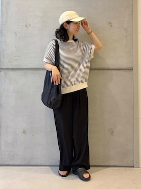 「GYMPHLEX（ジムフレックス）のアイテム」を使った、今日の西野さん（レディース・152cm）の夏コーディネート