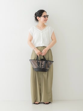 「URBAN RESEARCH（アーバンリサーチ）のPHILIPPE AUDIBERT　MAX S BRACELET（ブレスレット、シルバー系）」を使った、西野きよさん（レディース・152cm）の夏コーディネート