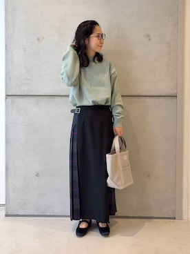 「ORCIVAL（オーシバル）のORCIVAL　TOTE BAG SMALL（トートバッグ）」を使った、西野きよさん（レディース・152cm）の秋コーディネート