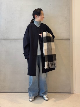 「アイテム（ヘアアクセサリー）」を使った、西野きよさん（レディース・152cm）の冬コーディネート