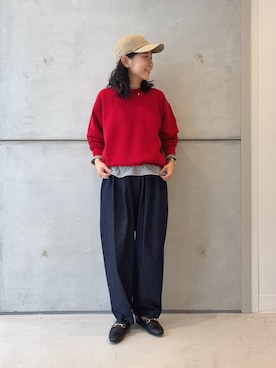 「URBAN RESEARCH DOORS（アーバンリサーチドアーズ）のGYMPHLEX　6PANEL CAP（キャップ）」を使った、西野きよさん（レディース・152cm・30代）の秋コーディネート