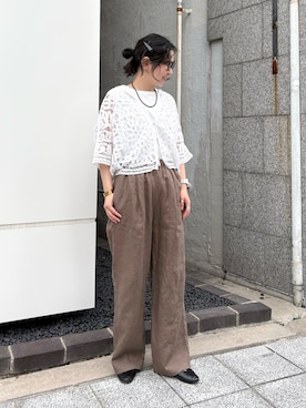 「リネン」｜西野きよさん（レディース・152cm）の春コーディネート