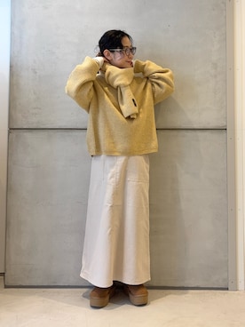 「アイテム（ヘアゴム）」を使った、西野きよさん（レディース・152cm）の冬コーディネート