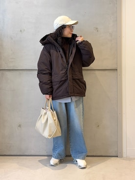 「アイテム（デニムパンツ）」を使った、西野きよさん（レディース・152cm）の秋コーディネート