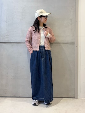 「URBAN RESEARCH DOORS（アーバンリサーチドアーズ）のリネンキャップ（キャップ、ベージュ系）」を使った、西野きよさん（レディース・152cm）の春コーディネート