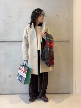 「寒い」｜「アイテム（ジャケット/アウター）」を使った、西野きよさん（レディース・152cm）の冬コーディネート