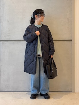 「アイテム（バレッタ/ヘアクリップ）」を使った、西野きよさん（レディース・152cm）の冬コーディネート