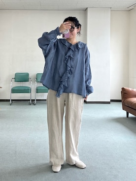 「リネン」｜西野きよさん（レディース・152cm）の春コーディネート