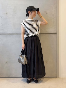 「柄物」｜西野きよさん（レディース・152cm）の夏コーディネート