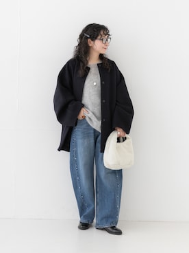 「URBAN RESEARCH（アーバンリサーチ）のアイテム（ニット/セーター）」を使った、西野きよさん（レディース・152cm）の秋コーディネート