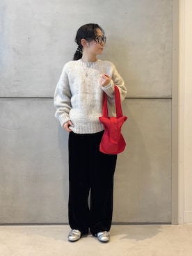 「アイテム（ヘアアクセサリー）」を使った、西野きよさん（レディース・152cm）の冬コーディネート