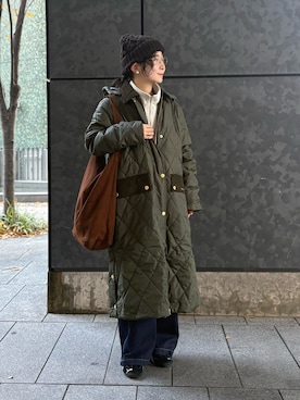 「アイテム（帽子）」を使った、西野きよさん（レディース・152cm）の冬コーディネート