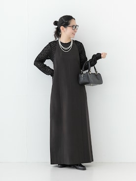 「ウェーブ×カジュアル」｜西野きよさん（レディース・152cm）の秋コーディネート