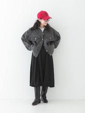 「URBAN RESEARCH（アーバンリサーチ）のdecor『デコール』　ROW CODE NECKLACE（ネックレス、ブラック系）」を使った、西野きよさん（レディース・152cm）の秋コーディネート