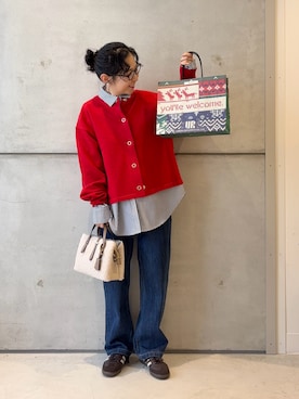 「アイテム（デニムパンツ）」を使った、西野きよさん（レディース・152cm）の秋コーディネート