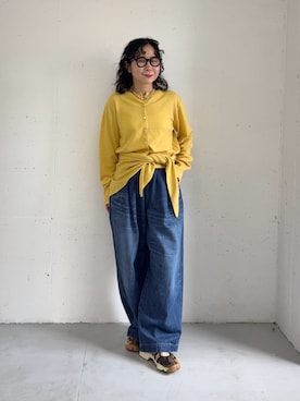 「SMELLY（スメリー）のSMELLY so’　mother of pearl necklace（ネックレス、ベージュ系）」を使った、西野きよさん（レディース・152cm）の秋コーディネート