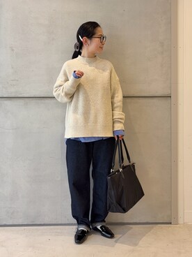 「アイテム（バレッタ/ヘアクリップ、ブラウン系）」を使った、西野きよさん（レディース・152cm）の冬コーディネート