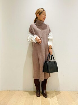 西野きよさん（レディース・152cm）の冬コーディネート