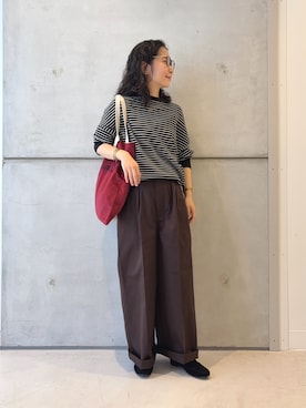 「骨格ウェーブ」｜西野きよさん（レディース・152cm・30代）の秋コーディネート