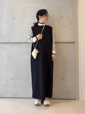 「アイテム（ヘアゴム）」を使った、西野きよさん（レディース・152cm）の秋コーディネート