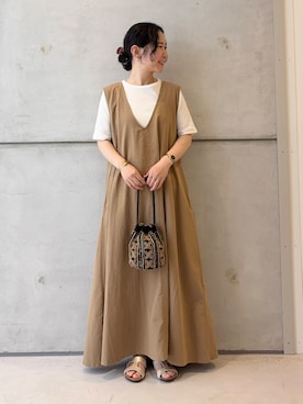「アイテム（バレッタ/ヘアクリップ）」を使った、今日の西野さん（レディース・152cm）の夏コーディネート
