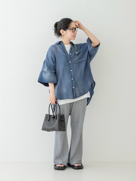 「URBAN RESEARCH（アーバンリサーチ）のPaes　NEW FLIPFLOP（サンダル、ブラック系）」を使った、西野きよさん（レディース・152cm）の夏コーディネート